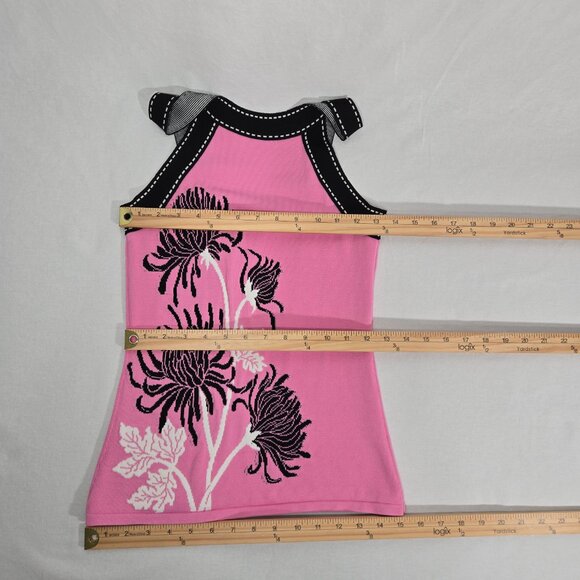 Y2K Vintage CACHE Cottagecore Pink Halter Strappy Slinky Knit Tank Top Size M. - Picture 17 of 17